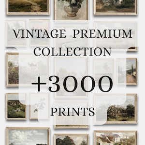 Zestaw obrazów olejnych z krajobrazem wiejskim do druku w stylu vintage, wydruk ścienny z motywem gór i natury w stylu antycznym, zestaw 3000 sztuk do pobrania w wersji cyfrowej