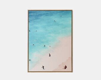 Luchtfoto strand print, moderne kust afdrukbare, luchtfoto oceaan muur decor, zomer Californië strand, zee fotografie kunst aan de muur