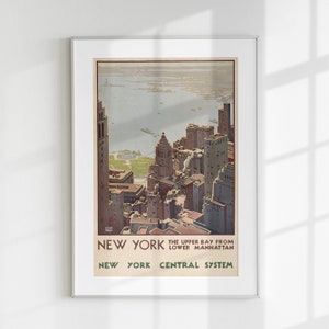 Travel Poster, New York Poster Wall Art, American Print, Vintage New York Poster, USA Printable, Digital Travel Gifts