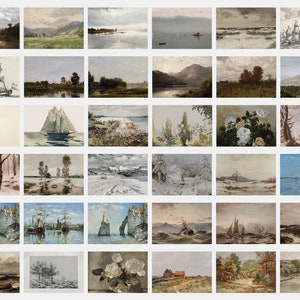 Vintage Printable Country Landscape Painting, Mega Bundle, Antique Mountain Nature Prints Wall Art, Set Of 350 Digital Download image 3