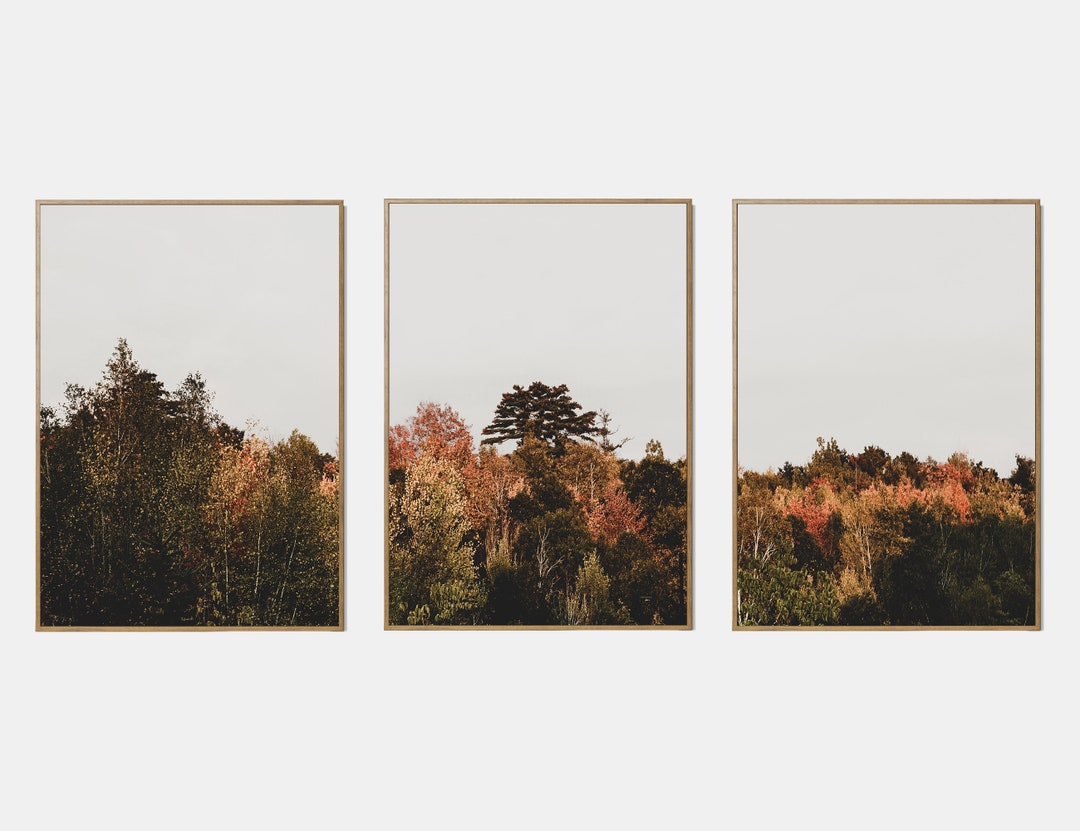 Autumn Landscape Printable Set, Fall Gallery Wall Art Set of 3, Autumn ...
