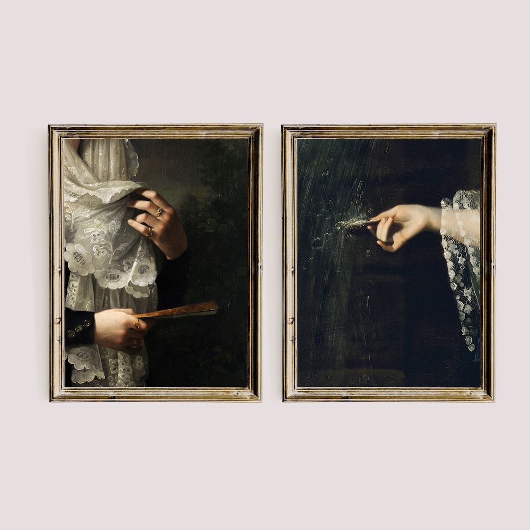 Moody Woman Victorian Portrait Painting, Dark Vintage Printable Gallery ...