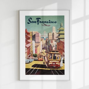 San Francisco Poster Wall Art, Travel Poster, American Print, Vintage San Francisco Poster, USA Printable, Digital Gift