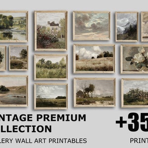 Vintage Printable Country Landscape Painting, Mega Bundle, Antique Mountain Nature Prints Wall Art, Set Of +350 Digital Download