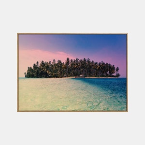 Impressão de oceano pastel, impressão costeira moderna, pôster de oceano tropical, praia de verão na Califórnia, conjunto de praia blush, arte de parede