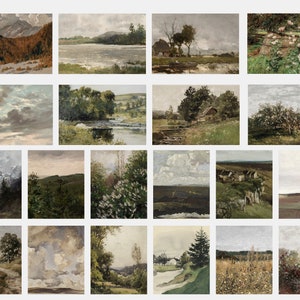 Vintage Printable Country Landscape Painting, Mega Bundle, Antique Mountain Nature Prints Wall Art, Set Of 350 Digital Download image 7