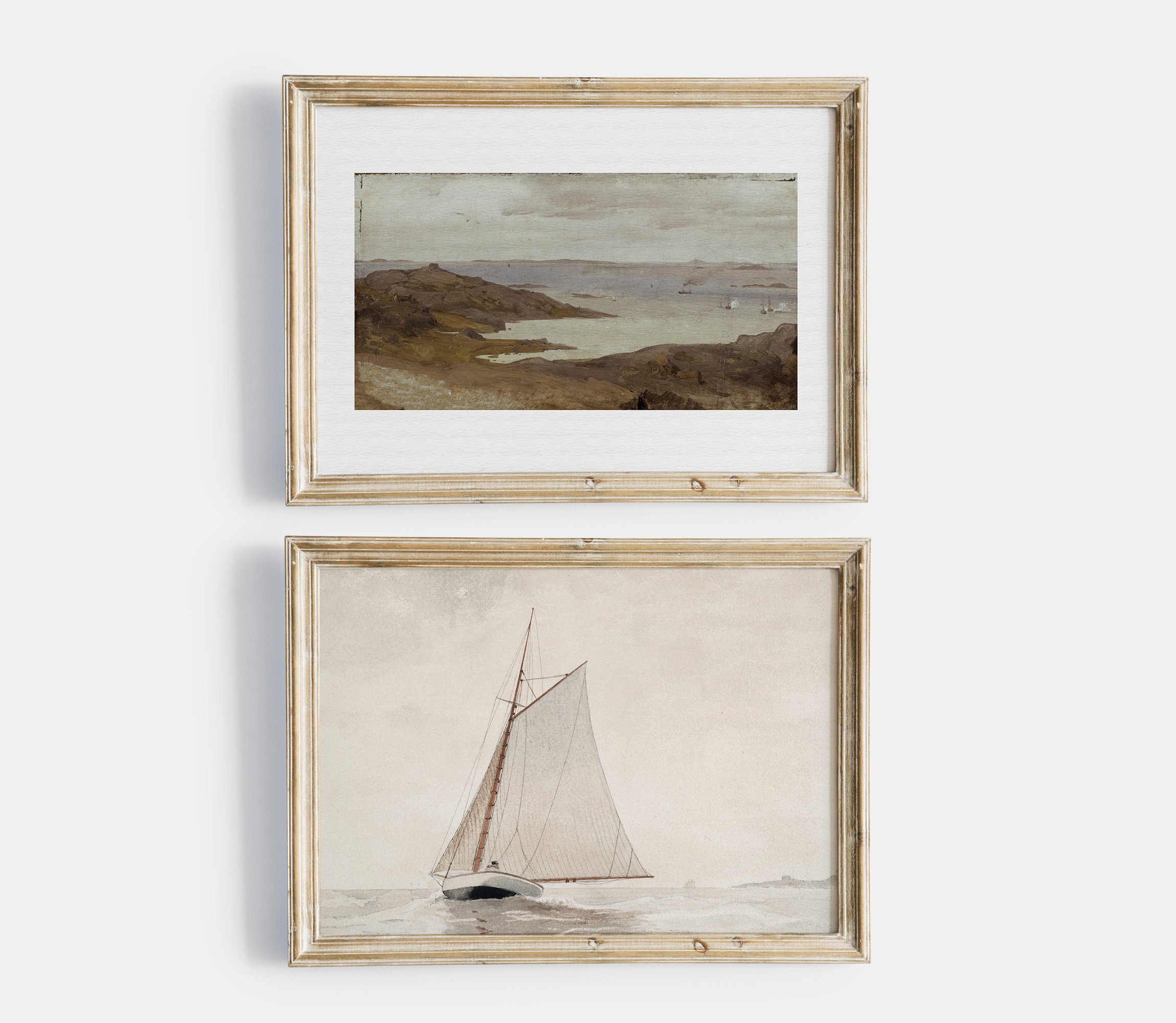 Vintage Printable Gallery Wall Art Set of 10, Antique Nautical Sailboat ...