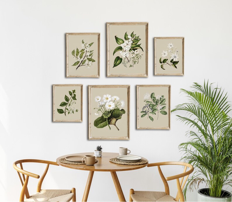 Vintage Botanical Printable, Vintage Flowers Gallery Wall Art Set of 9 ...