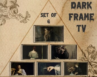 Samsung Frame Tv Art Dark, Woman Victorian Portrait, Frame Tv 4K, Moody Victorian Set Of 6, Samsung Dark Academia Decor