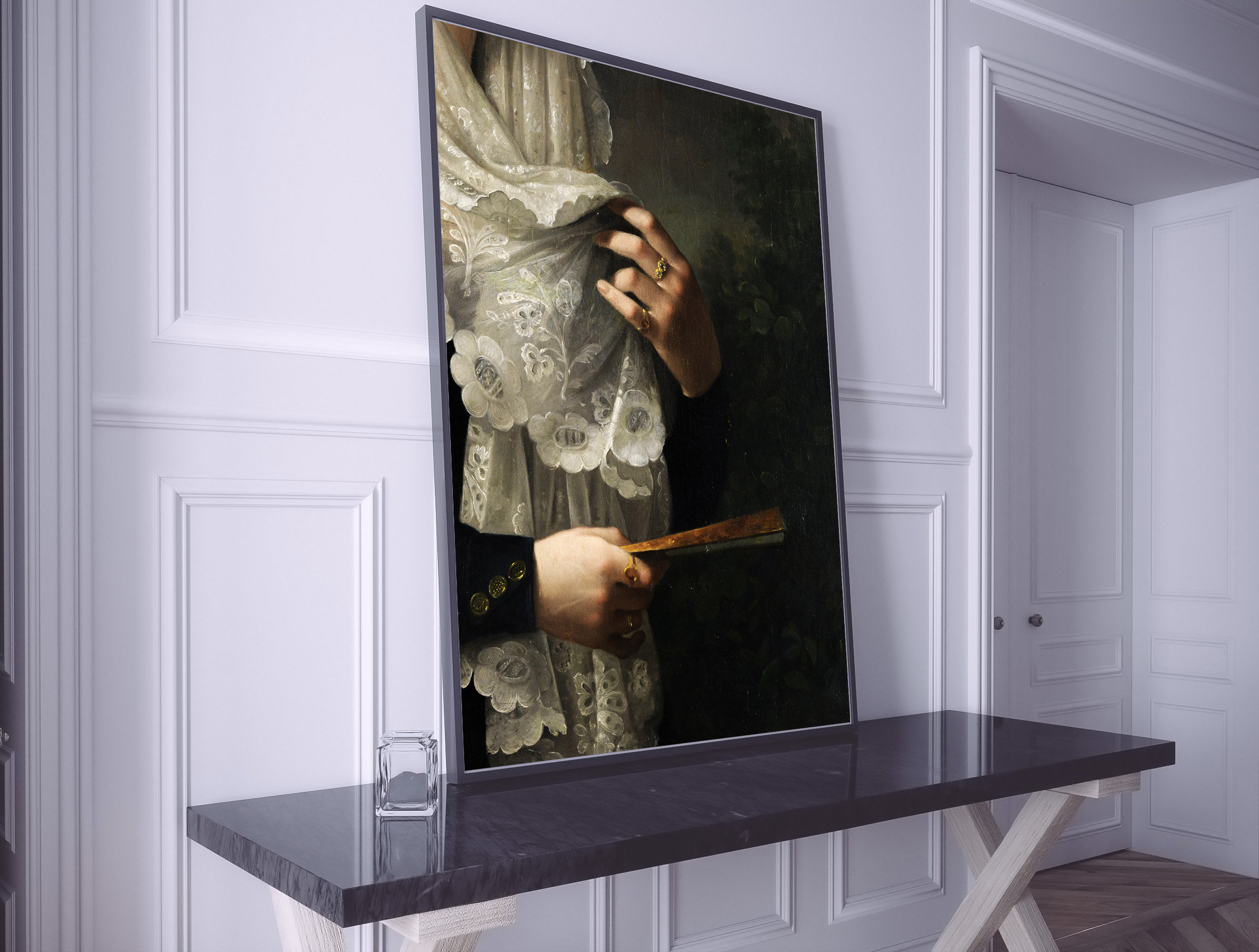Moody Woman Victorian Portrait Painting Dark Vintage - Etsy