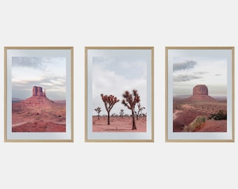 Joshua Tree Landscape Prints, Arizona Desert Prints, Desert Photography Wall Art, Printable Joshua Tree Poster Set Of 3