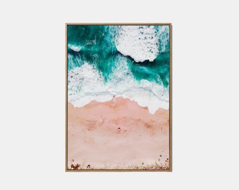Luchtfoto strand print, moderne kust afdrukbare, luchtfoto oceaan muur decor, zomer Californië strand, zee fotografie kunst aan de muur