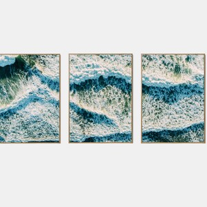 Pastel Ocean Print Set Of 3, Modern Coastal Printable, Tropical Ocean Poster, Summer California Beach, Blush Beach Set