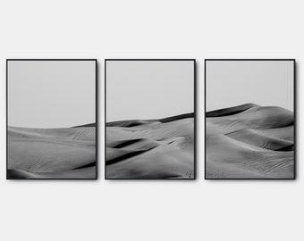 Impresiones en blanco y negro del desierto de Arizona, conjunto de arte de pared de galería de 3, arte de pared en blanco y negro, fotografía del suroeste