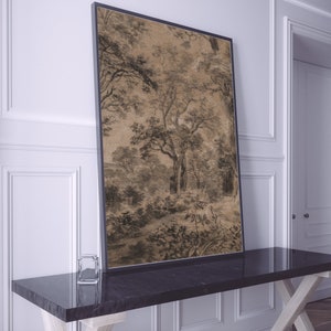 Moody Forest Landscape Painting, Dark Vintage Printable Gallery Wall ...
