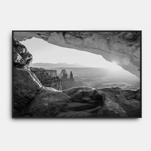 Arizona Desert Black And White Print, Arizona Landscape Sunset Photo, Desert Black And White Wall Art, Grand Canyon Art