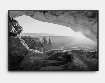 Arizona Desert Black And White Print, Arizona Landscape Sunset Photo, Desert Black And White Wall Art, Grand Canyon Art