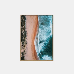 Aerial Beach Print, Modern Coastal Printable, Aerial Ocean Wall Decor, Summer California Beach, Sea Photography Wall Art