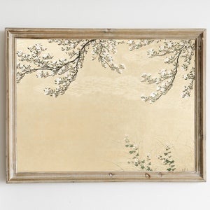 Rustikaler neutraler Baum, antike botanische Zeichnung, Vintage Bauernhaus Küche druckbare Wandkunst, Jasmin Druck