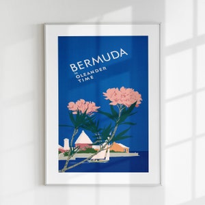 Travel Poster, Bermuda Print, Vintage Poster, Bermuda Printable, Digital Travel Gift, World Country Wall Art