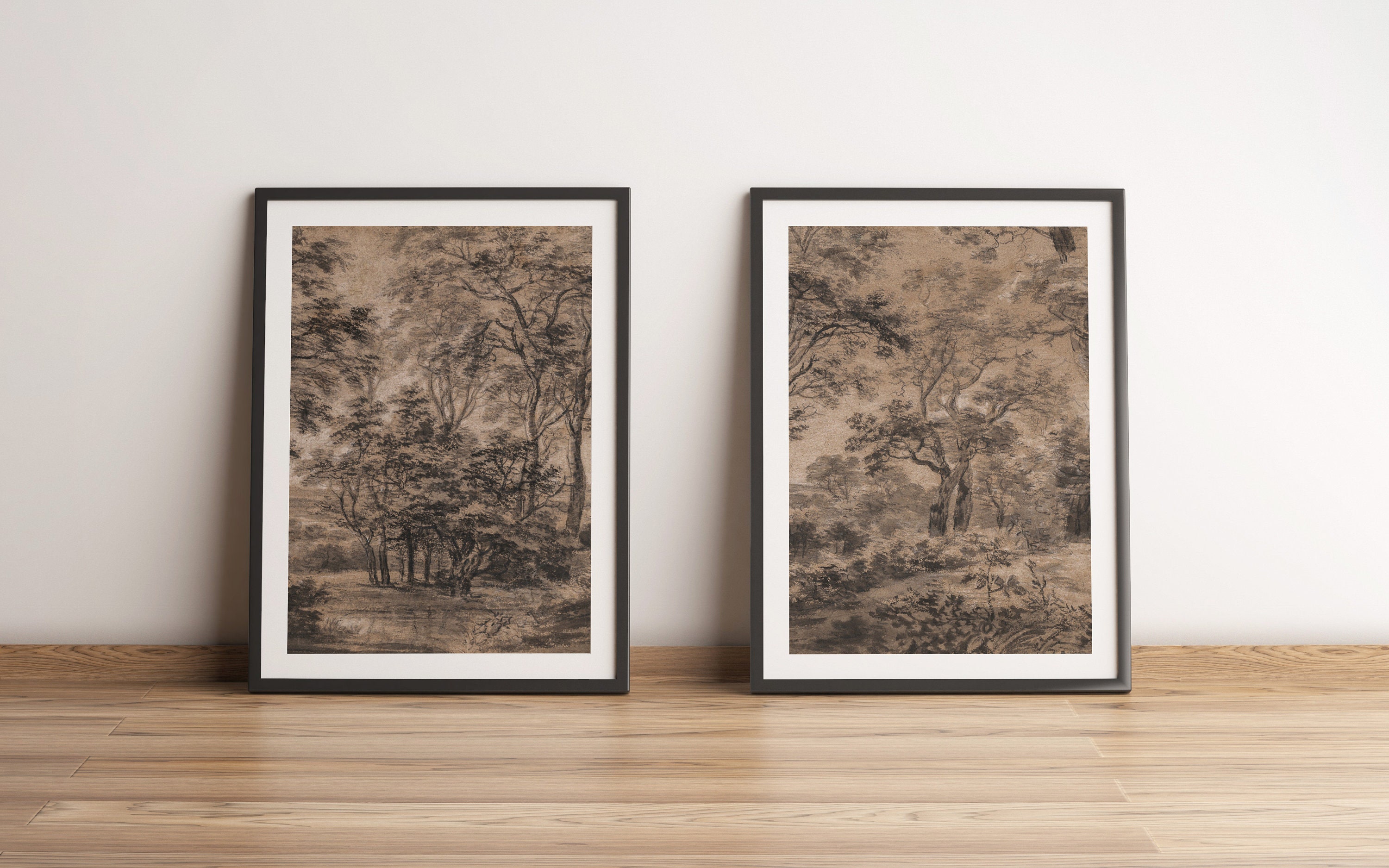 Moody Forest Landscape Painting, Dark Vintage Printable Gallery Wall ...