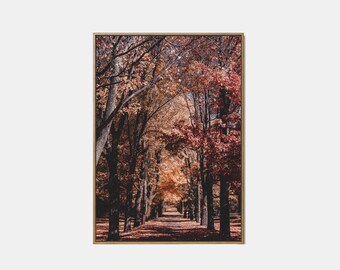 Herfstlandschap afdrukbaar, herfst afdrukbare landschapskunst aan de muur, herfstbosposter, herfstnatuur digitale downloadprint