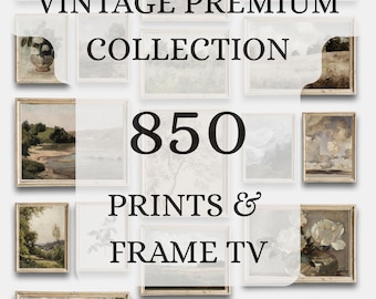 Vintage Printable Country Landscape Painting, Mega Bundle, Antique Mountain Nature Prints Wall Art, Set Of 850 Digital Download