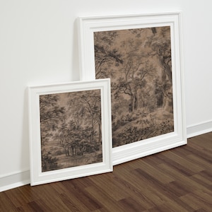 Moody Forest Landscape Painting, Dark Vintage Printable Gallery Wall ...