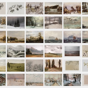 Vintage Printable Country Landscape Painting, Mega Bundle, Antique Mountain Nature Prints Wall Art, Set Of 350 Digital Download image 5