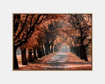 Herfstlandschap afdrukbaar, herfst afdrukbare landschapskunst aan de muur, herfstbosposter, herfstnatuur digitale downloadprint