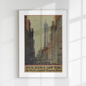 Travel Poster, New York Poster Wall Art, American Print, Vintage New York Poster, USA Printable, Digital Travel Gifts