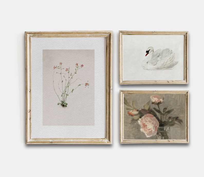 Girls Room Nursery Vintage, Gallery Wall Art Set of 10, Soft Pink ...