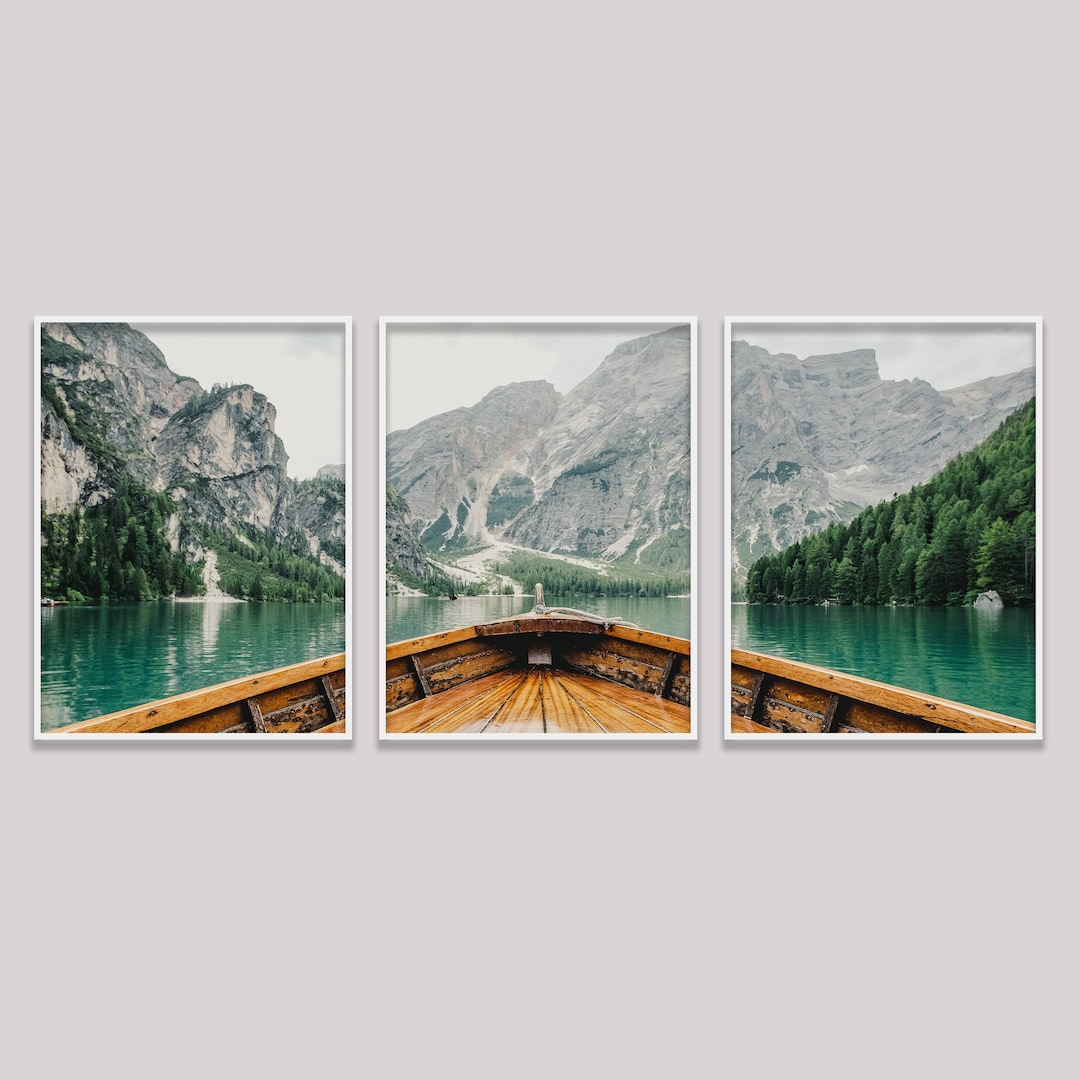 Set of 3 Mountain Prints, Forest Wall Art Large Prints, Printable Wall ...