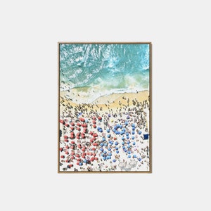 Impressão aérea de praia, impressão costeira moderna, decoração de parede aérea de oceano, praia de verão na Califórnia, arte de parede de fotografia de mar