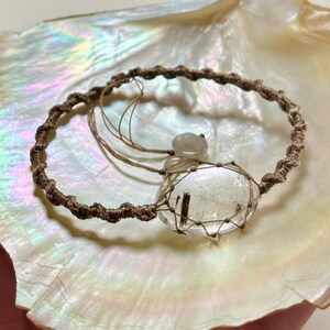 Natural Black Rutile Quartz Micro Macrame Crystal Bracelet, Unisex Crystal Jewelry, Adjustable Gemstone Bracelets
