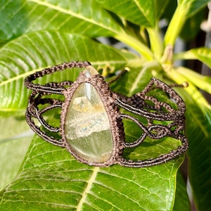 Natural Green Tourmaline Rainbow Quartz Micro Macrame Crystal Bracelet, Unisex Adjustable Gemstone Bracelets, Christmas Gifts