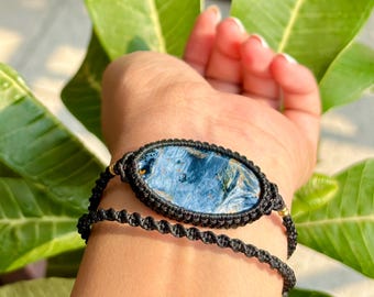 Natural Pietersite Micro Macrame Crystal Bracelet, Unisex Adjustable Gemstone Bracelets, Christmas Gifts