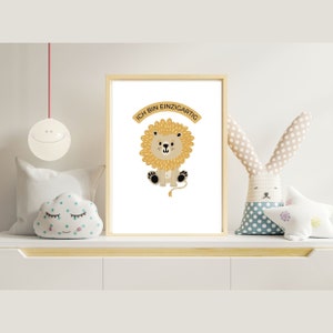 Cartel infantil Afirmación del oso león