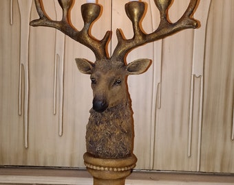 Reindeer Candelabra, Reindeer Figurine, Christmas Candles, Christmas Decoration, Candle Holder, Candlestick Holder,Deer Candelabra