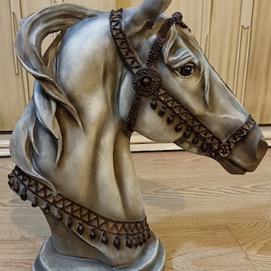 Horse Head Statue 13.8&quot; , Horse Head  Figure, Decor Sculpture, Artistic Work, Room Design Accessories, Colt, Filly, Art