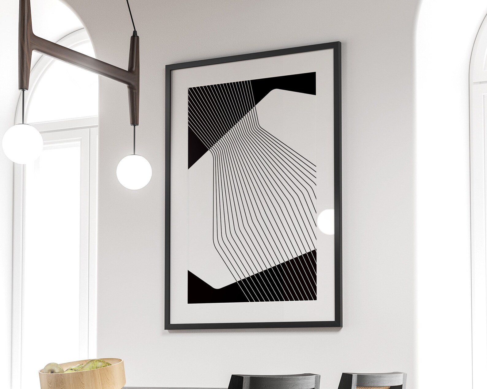 Black and White Geometric Wall Art Office and Desk Decor Etsy