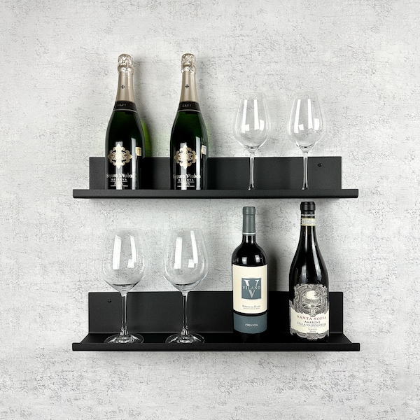 Wine Rack, Wall wine rack, Wine glass holder, Wine shelf, Wall hanging wine rack, Wine bottle display, Glassware shelf, Wall metal shelf