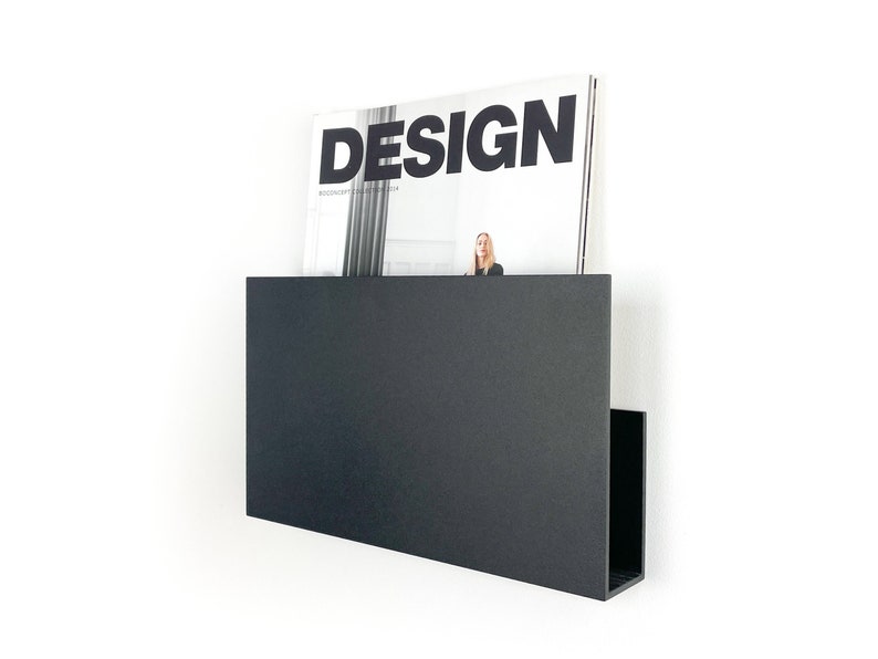 Magazine Wall Rack Wall Mount Magazine Holder Modern Shelf Etsy