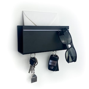 Organizador de entrada, clasificador de correo, colgador magnético para llaves, soporte para gafas de sol, correo, estante de pared de metal, diseño minimalista, regalo de inauguración de la casa
