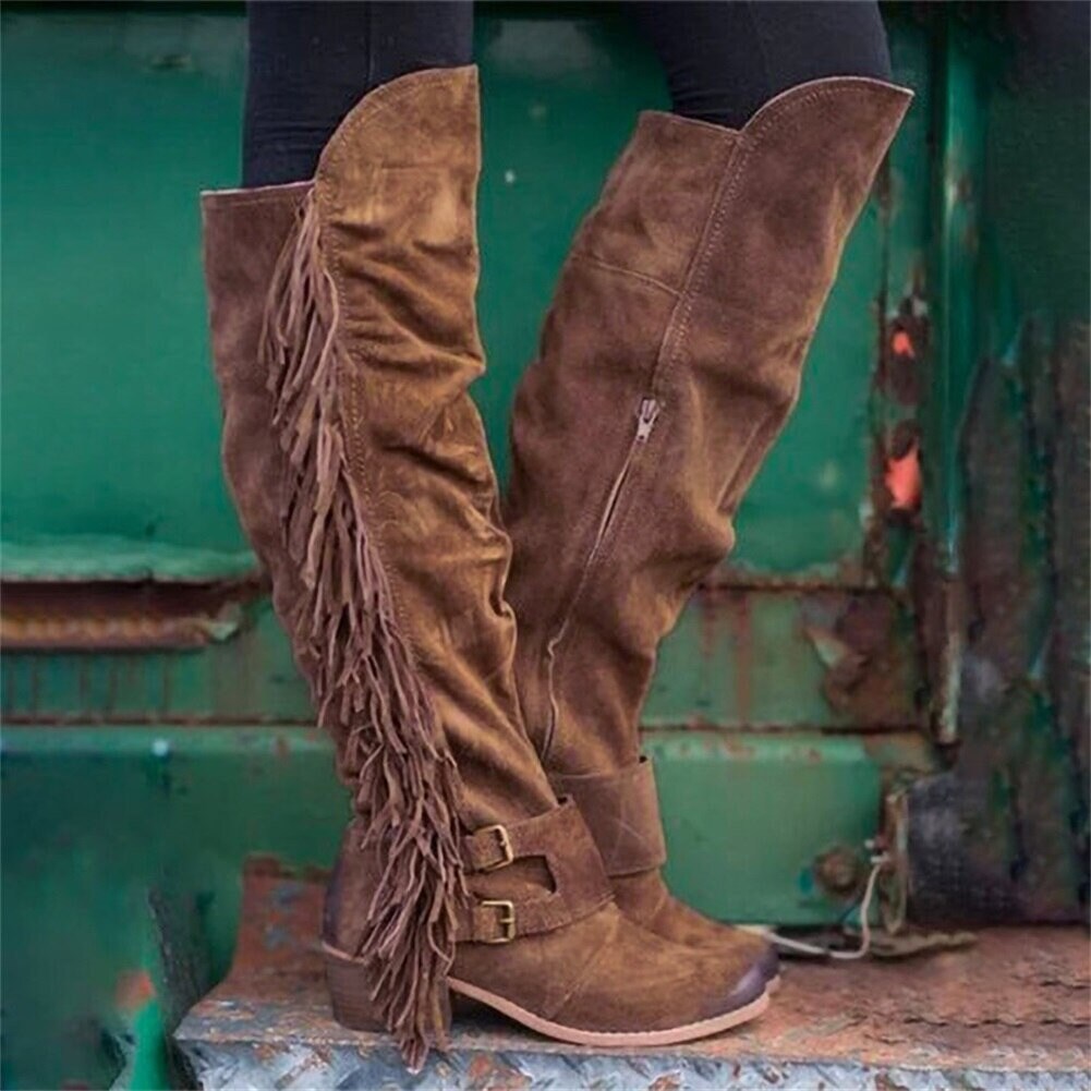 Hippie Fringe Boots - Etsy