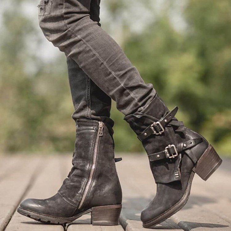 Moto Buckle Boots - Etsy