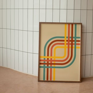 70s wall art, 70s print, mid-century 60s wall digital print