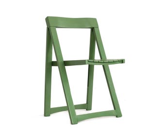 Restored Trieste Chair, Aldo Jacober Design, Vintage Olive Green Folding Chair