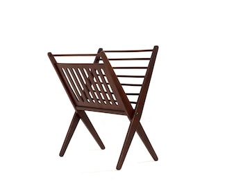 Mid-Century Modern Magazine Rack, Cees Braakman Style, Foldable Beech Wood