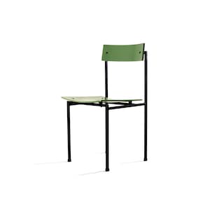 1 of 8 Chair 4033 / restored / 1963 / designer Branko Uršič / Stol Kamnik / Slovenia / Yugoslavia / metal & oak wood / retro chair